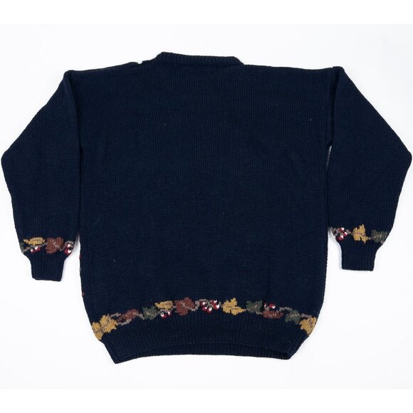 Vintage South Wool Sweater Adult Large Horse Equestrian Hand Knit Uruguay 80s - Picture 4 of 14